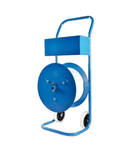 haspel voor PE-band verrijdbaar met bakje