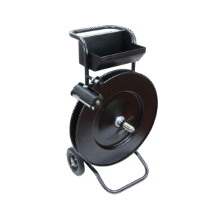 staalband haspel met bakje en verrijdbaar